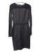 MaxMara Size 40 Black Viscose Blend Back Zip Long Sleeve Knee Length Dress Black / 40