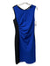 Diane Von Furstenberg Size 10 Blue & Aqua Polyester Blend Wide Round Neck Dress Blue & Aqua / 10
