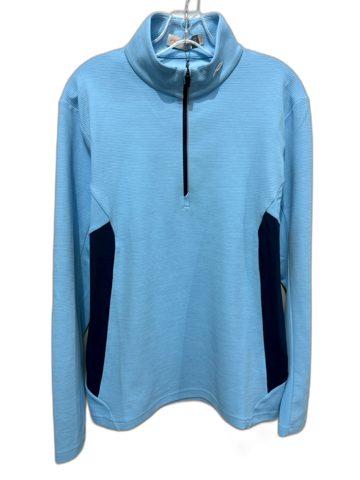 KJUS Size S Light Blue Polyester Long Sleeve 1/2 Zip Athletic Jacket Light Blue / S