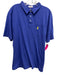 Johnnie O Size 16 Blue Cotton Blend Solid Polo Men's Short Sleeve Blue / 16