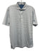 Johnnie O Size S White & Blue Synthetic Striped Polo Athleisure Short Sleeve White & Blue / S