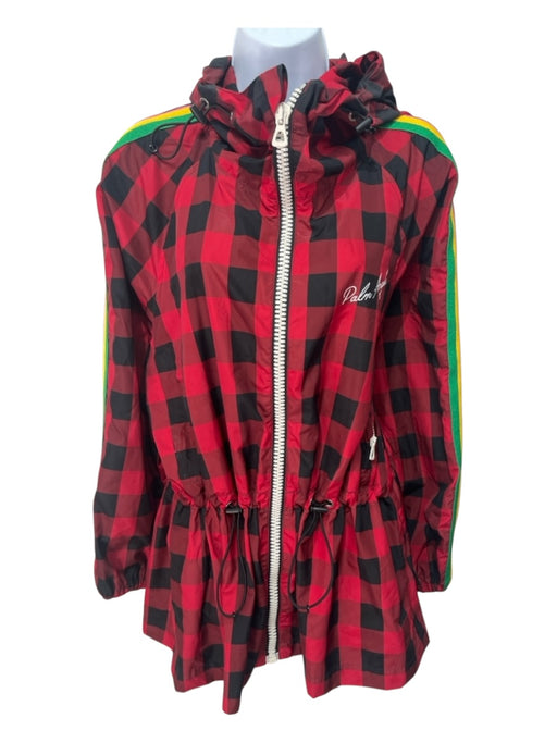 Palm Angels Size XS Red, Black, Multi Polymide Long Sleeve check Jacket Red, Black, Multi / XS