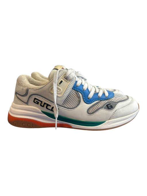 Gucci Shoe Size 37 Beige, Blue, Green Leather round toe lace up Low Top Shoes Beige, Blue, Green / 37