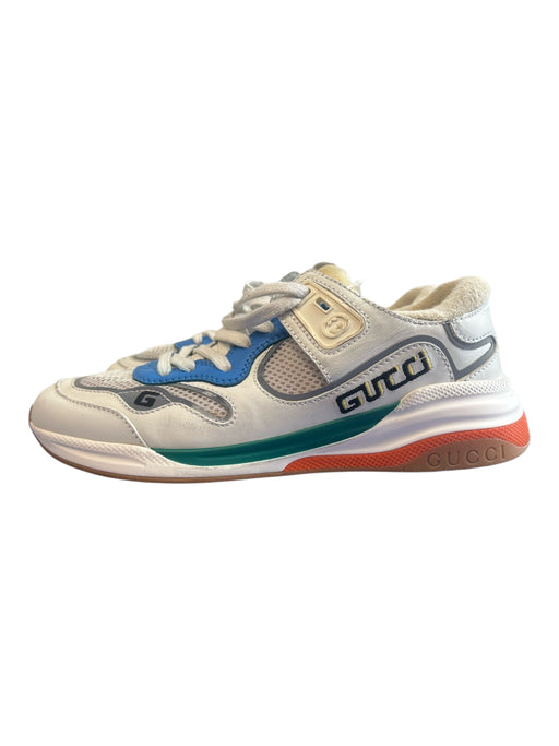 Gucci Shoe Size 37 Beige, Blue, Green Leather round toe lace up Low Top Shoes Beige, Blue, Green / 37