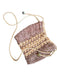 Free People Brown & Tan Raffia Crossbody Strap Snap Closure Bag Brown & Tan / S