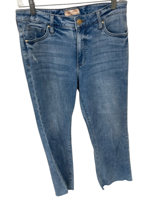 KUT Size 6 Light Wash Cotton Blend High Waist Straight Leg Raw Hem Jeans Light Wash / 6