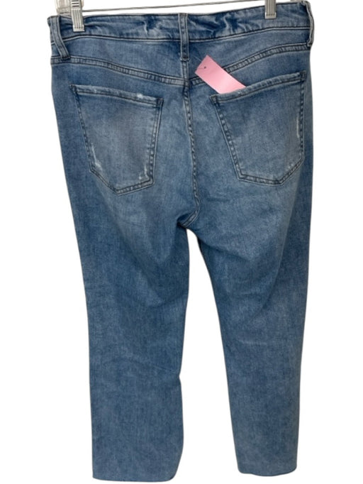 KUT Size 6 Light Wash Cotton Blend High Waist Straight Leg Raw Hem Jeans Light Wash / 6