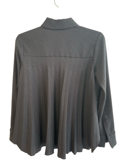 See By Chloe Size 36 / S Black Polyester Button Up Textured Pleated Top Black / 36 / S