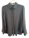 See By Chloe Size 36 / S Black Polyester Button Up Textured Pleated Top Black / 36 / S