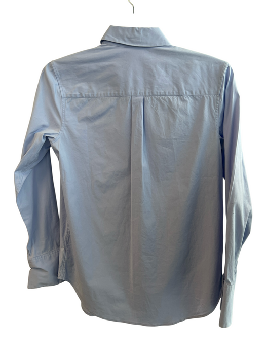 Theory Size P Light Blue Cotton Button Up Long Sleeve Button Cuff Top Light Blue / P