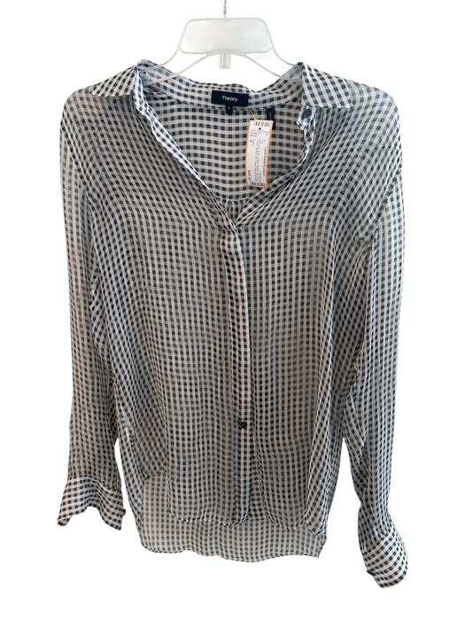 Theory Size S black and white Chiffon Button Up Long Sleeve Button Cuff Top black and white / S