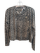 J Crew Size S Tan Cashmere Leopard Print Round Neck Cardigan Top Tan / S