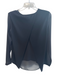 Rag & Bone Size XS Black Triacetate Sheer Overlay Fold Over Round Neck Top Black / XS