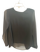 Rag & Bone Size XS Black Triacetate Sheer Overlay Fold Over Round Neck Top Black / XS
