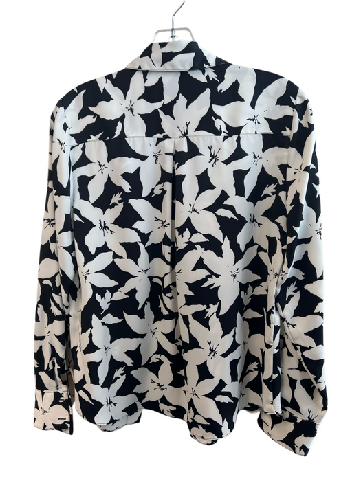 Joie Size S Navy & Cream Polyester Collared Button Up Long Sleeve Top Navy & Cream / S