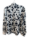 Joie Size S Navy & Cream Polyester Collared Button Up Long Sleeve Top Navy & Cream / S