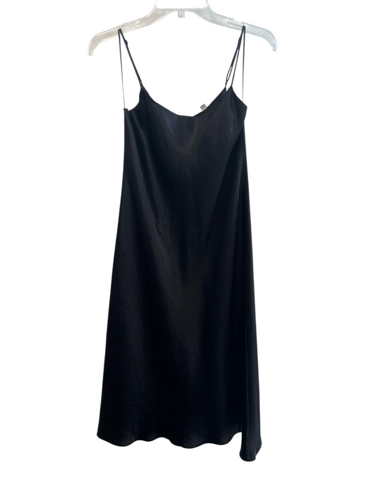 Vince Size S Black No Fabric Tag Satin Round Neck Spaghetti Strap Dress Black / S