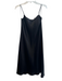 Vince Size S Black No Fabric Tag Satin Round Neck Spaghetti Strap Dress Black / S