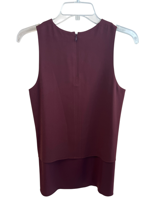 Theory Size S Burgundy Viscose Round Neck Sleeveless Top Burgundy / S