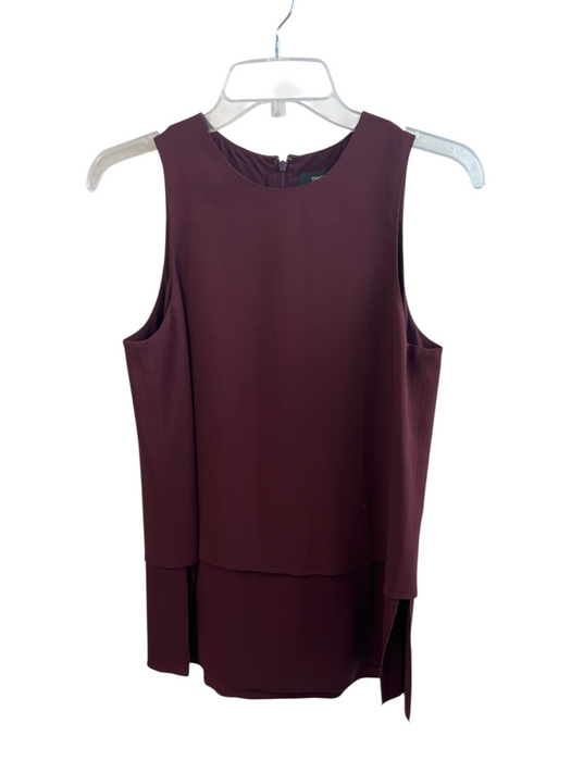 Theory Size S Burgundy Viscose Round Neck Sleeveless Top Burgundy / S