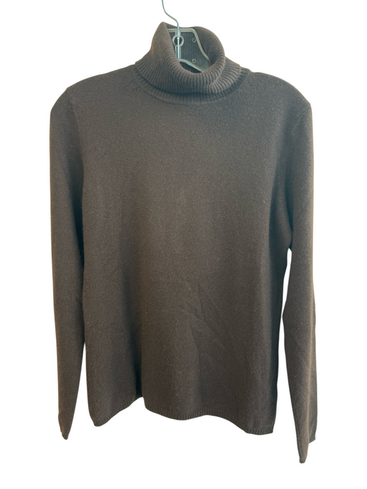 Collection 59 Size M Brown Cashmere Turtle Neck Long Sleeve Knit Sweater Brown / M