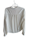 Veronica Beard Size 4 Cream Silk Tie V Neck Long Sleeve Ruffle Top Cream / 4