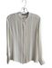 Vince Size 2 Creme Silk Round Neck Button Up & Collar Long Sleeve Pintucks Top Creme / 2