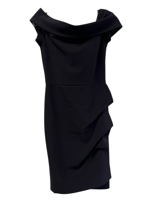 Chiara Boni Size 40 Black Polyamide Blend Off Shoulder Cap Sleeve Dress Black / 40