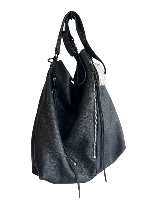 Rebecca Minkoff Black Leather Top Handle Cross Body Strap silver hardware Bag Black / M