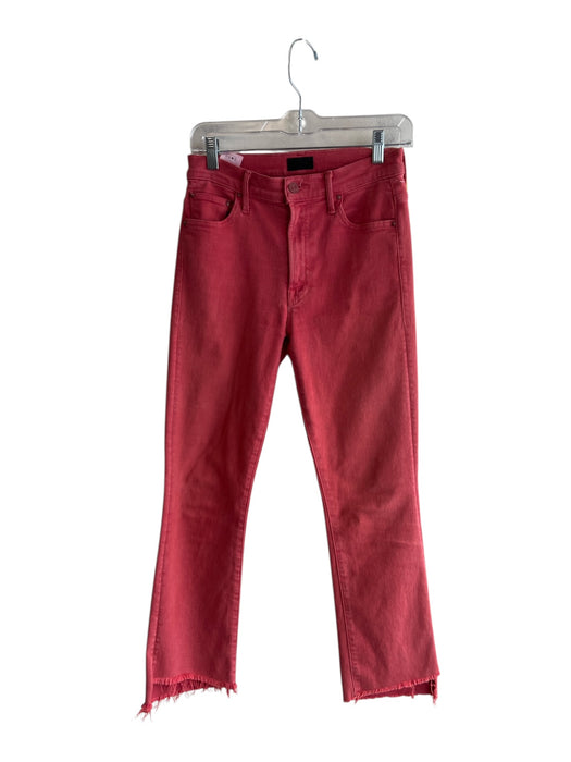 Mother Size 27 Red Cotton High Rise solid color Zip Fly Straight Leg Jeans Red / 27