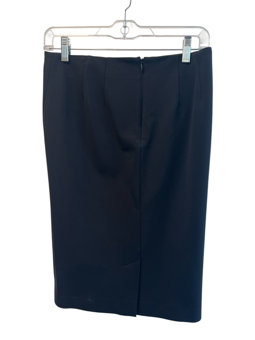 Theory Size 6 Black Viscose Blend Back Zip Knee Length Pencil Skirt Skirt Black / 6