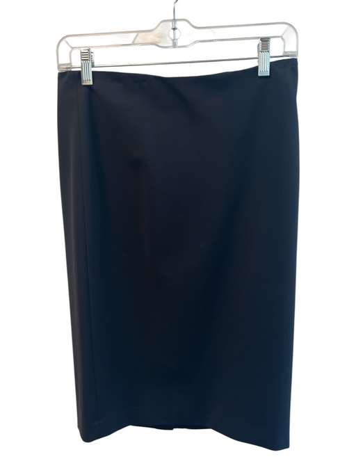 Theory Size 6 Black Viscose Blend Back Zip Knee Length Pencil Skirt Skirt Black / 6