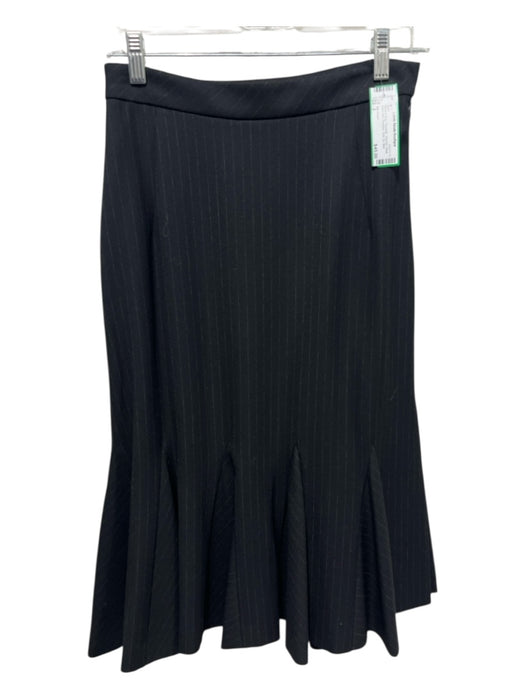 Elie Tahari Size 2 Black & Gray Polyester, Viscose, Wool Flare Hem Midi Skirt Black & Gray / 2