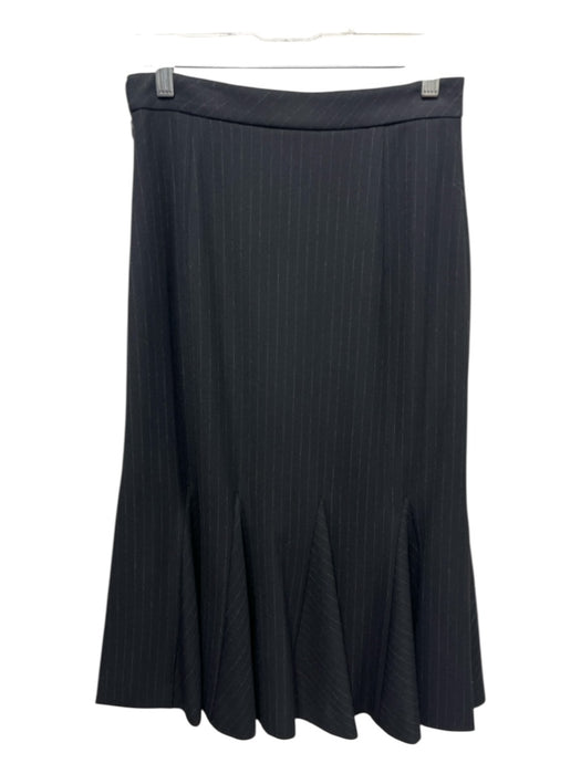 Elie Tahari Size 2 Black & Gray Polyester, Viscose, Wool Flare Hem Midi Skirt Black & Gray / 2