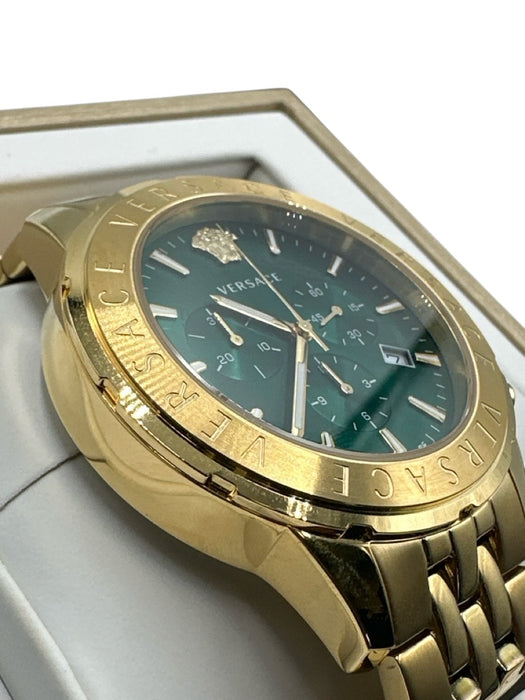 Versace Gold & Green Metal Case Men's Watch Gold & Green