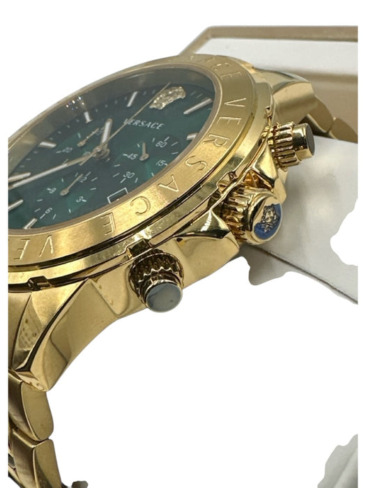 Versace Gold & Green Metal Case Men's Watch Gold & Green