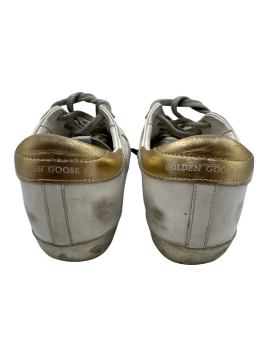 Golden Goose Shoe Size 42 White & Pink Leather Distressed Low Top Sneakers White & Pink / 42