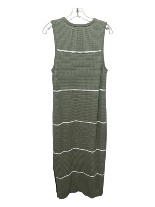 Varley Size Medium Sage green Cotton Knit Sleeveless Midi Dress Sage green / Medium