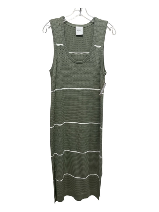 Varley Size Medium Sage green Cotton Knit Sleeveless Midi Dress Sage green / Medium
