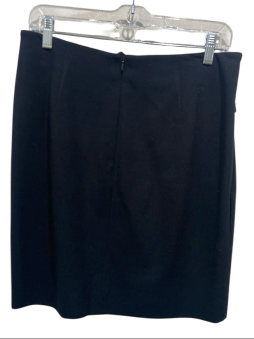 Akris Size 6 Black Wool Blend Zipper Pockets Back Zip Skirt Black / 6
