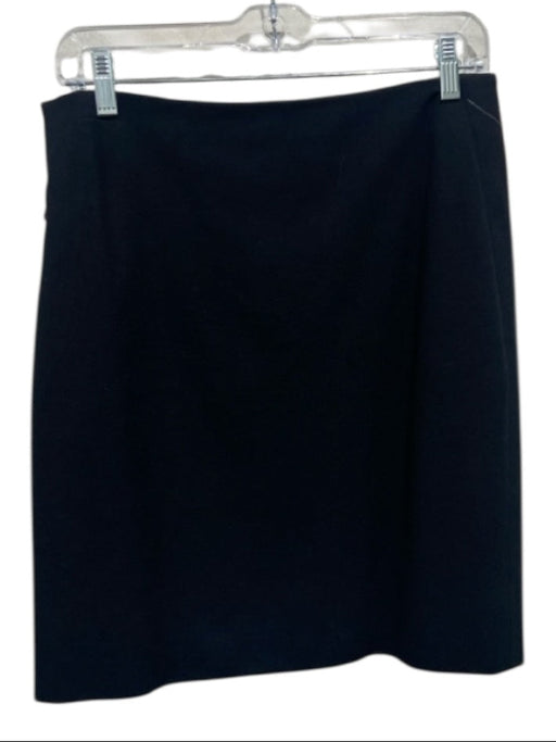 Akris Size 6 Black Wool Blend Zipper Pockets Back Zip Skirt Black / 6