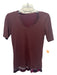 Burberry Size Small Plum Purple Modal V Neck Short Sleeve T Shirt Top Plum Purple / Small