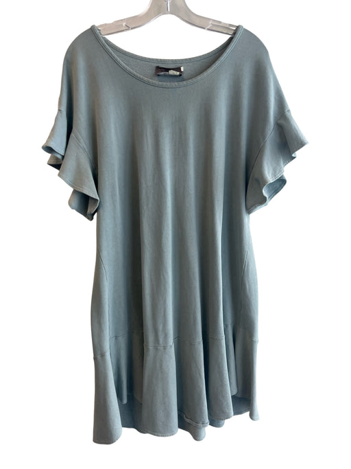 Saturday Sunday Size M Green 100% Cotton Wide Neck Detailed Sleeves baggy Dress Green / M