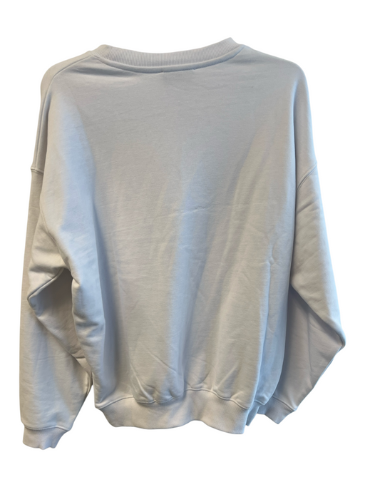 Beach Riot Size L White Cotton Blend Long Sleeve print on front Sweater White / L