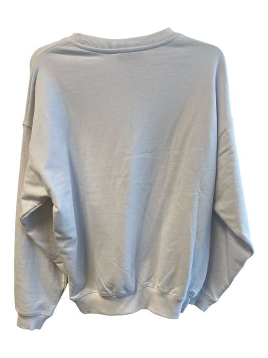 Beach Riot Size L White Cotton Blend Long Sleeve print on front Sweater White / L
