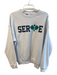 Beach Riot Size L White Cotton Blend Long Sleeve print on front Sweater White / L