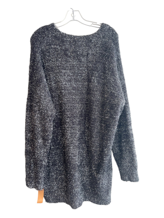 By Anthropologie Size XL Silver & Gray Polyester Blend Round Neck Glitter Dress Silver & Gray / XL