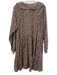 Barbour Size 10 Orange & navy Lyocell Long Sleeve Animal Print V Neck Dress Orange & navy / 10