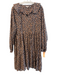 Barbour Size 10 Orange & navy Lyocell Long Sleeve Animal Print V Neck Dress Orange & navy / 10