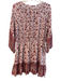 Shoshanna Size 10 Red & White Silk Balloon Sleeve V Neck Floral Print Dress Red & White / 10